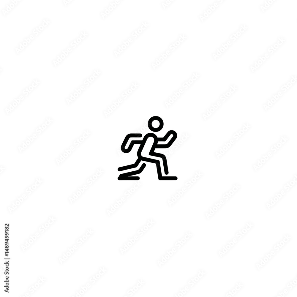 Running man sprints swiftly isolated white background artwork Running man sprints swiftly isolated white background artwork