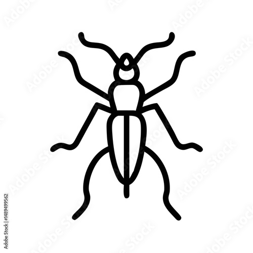 Insect Bug Line Icon – Minimal Pest Outline Vector