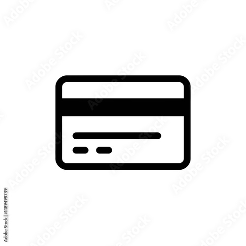 Card black rectangle represents payment on white background finance