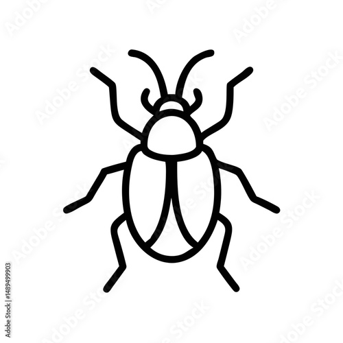 Cockroach Line Icon – Pest Control and Insect Outline Symbol Vector