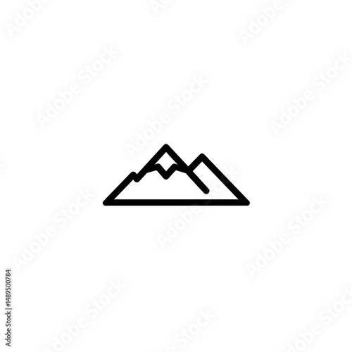 Mountain range visualizes icon alpine scenery design element