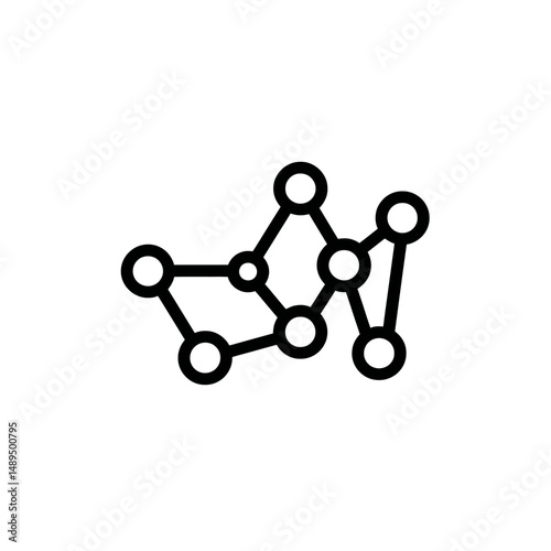 Complex network connects nodes visually represents data