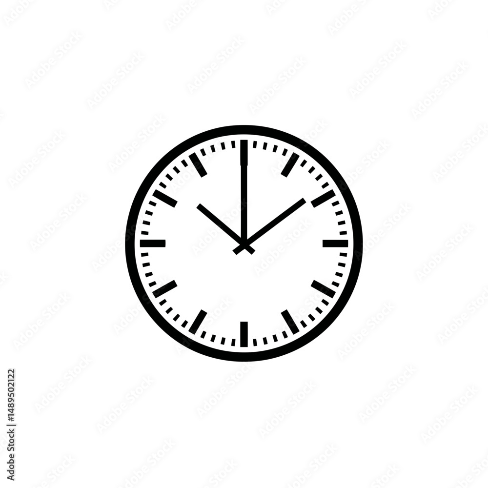Clock image displays time in minimalist style design Clock image displays time in minimalist style design