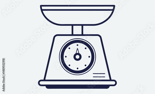 Kitchen scale silhouette, Weighing scale icon, Food scale vector, Balance scale graphic
