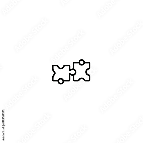 Connecting jigsaw pieces symbolise partnership together flat