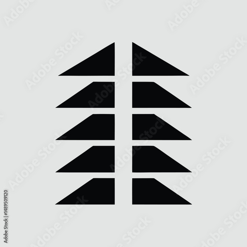 Geometric tree formation with transparent black triangles