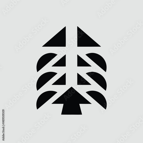 Abstract geometric tree illustration with transparency for versatile designs