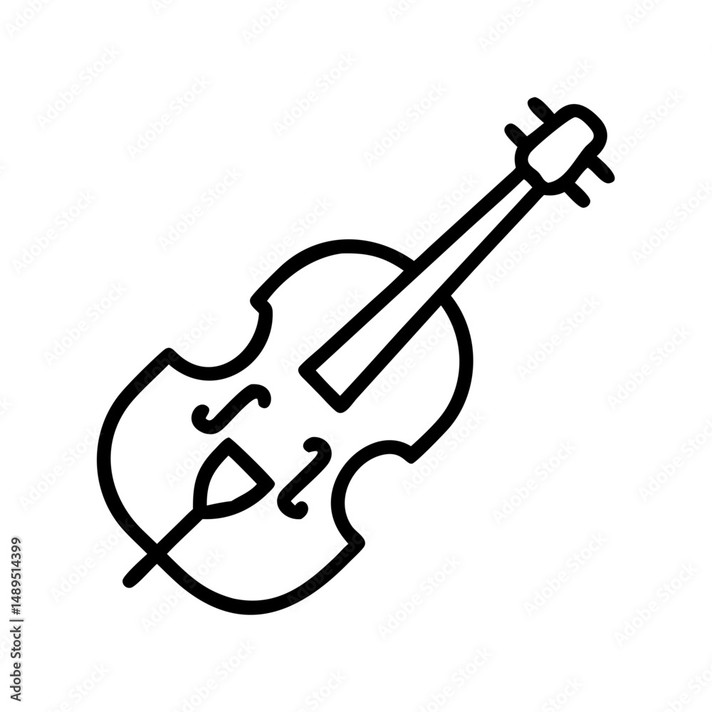 Obraz premium Cello illustration with simple lines on a white background concept of music 