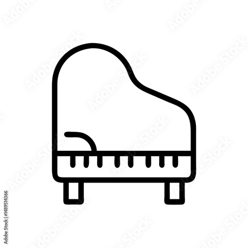 Piano illustration with simple lines in minimalist style for music  