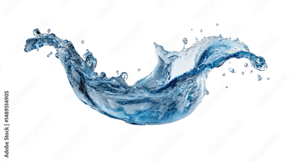 Obraz premium Dynamic Essence: A striking capture of a vibrant water splash, showcasing the fluidity and energy of pure liquid, suspended mid-air against a simple backdrop.