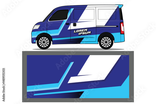 Car Livery Decal with Abstract Design Vector editable colour. Abstract racing and sport background for car livery or daily use car vinyl sticker