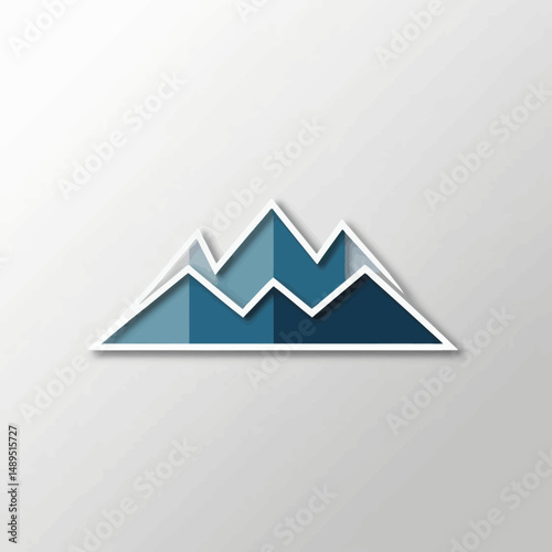 Blue Mountain Graphic White Outline