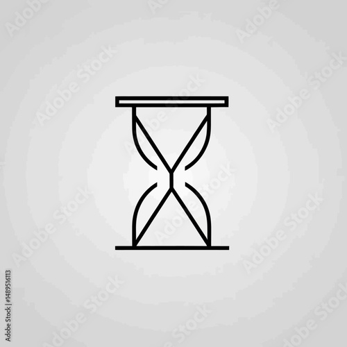 Moment's ebb in black line icon