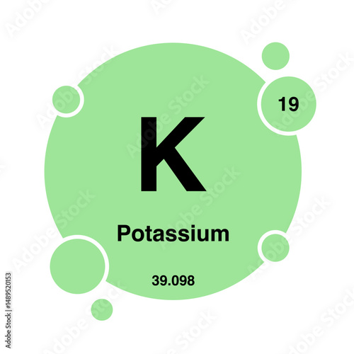 potassium periodic vector isolated on transparent background