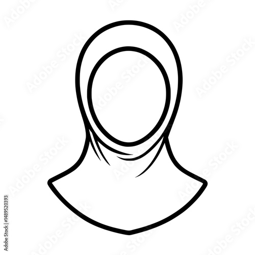 Female avatar wearing hijab icon for cultural diversity representation and personal identity visuals