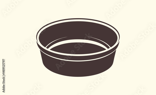 Cake pan silhouette, Baking pan icon, Round cake mold, Cake Pan Black Vector Silhouette Illustration 