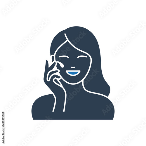 Smiling Woman Skincare Icon