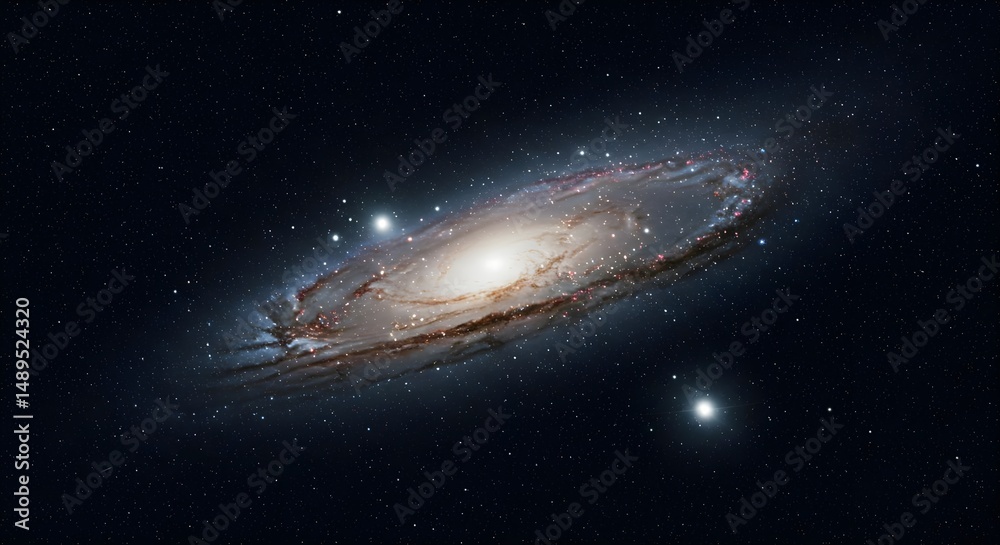 Fototapeta premium Stunning Galaxy Scene with Stars and Cosmic Spackle Details