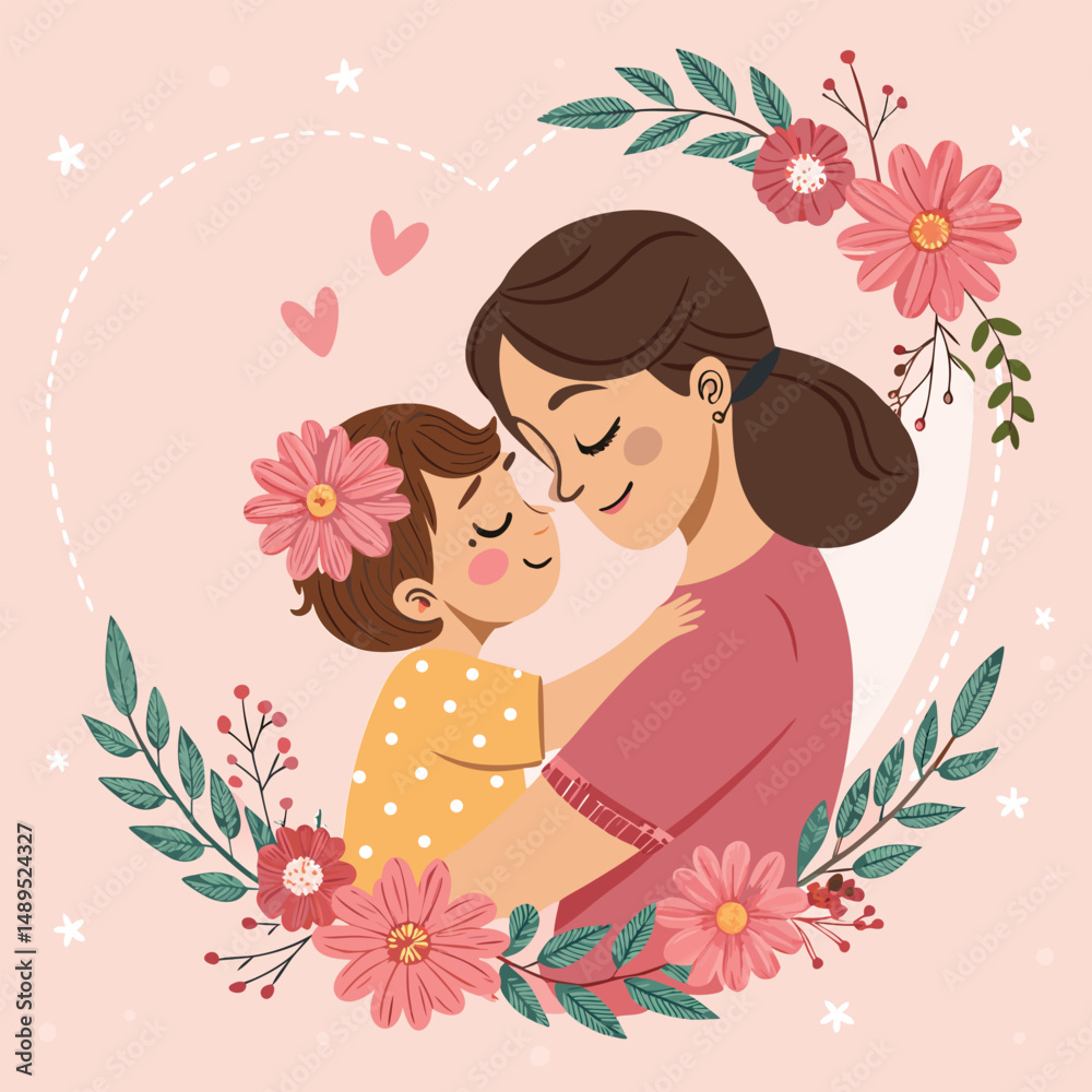 happy Mother valentines day
Vector banner with beautiful flowers framed for mother's day
Woman embracing her child. Mother and son. Happy Mother's Day card with text and flowers. Illustration isolate happy Mother valentines day
Vector banner with beautiful flowers framed for mother's day
Woman embracing her child. Mother and son. Happy Mother's Day card with text and flowers. Illustration isolate