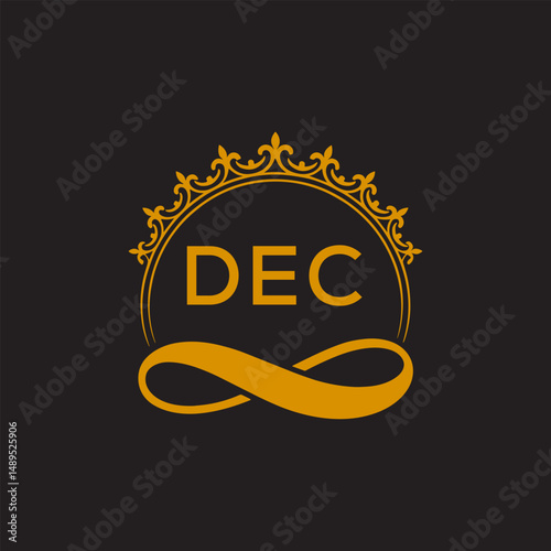 Initial DEC Letter Linked Logo for business and company identity. Modern DEC Letter Logo Vector Template with modern trendy golden logo.
