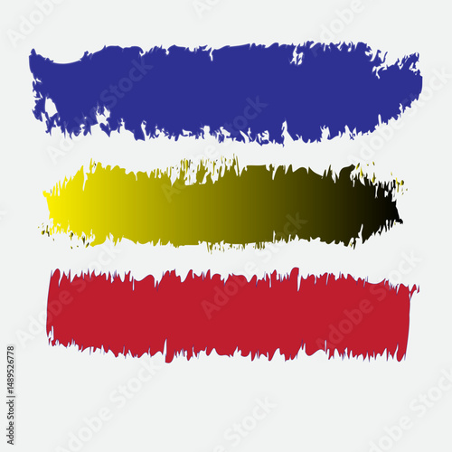 Ink brush colorful stroke collection in illustration