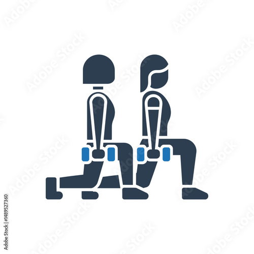 Dumbbell Lunges Workout Icon
