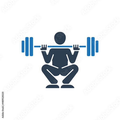 Squat Barbell Exercise Icon