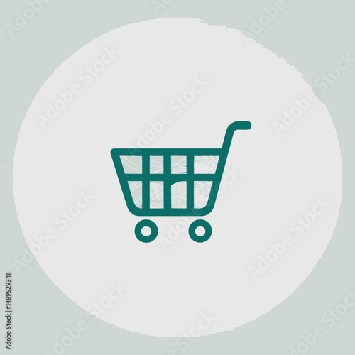 Minimalist shopping trolley digital consumerism