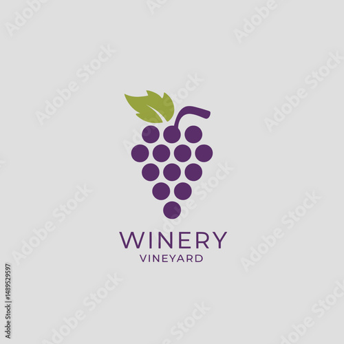 Elegance in grapes, luxury branding symbol, minimalism