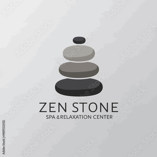 Zen Stone Logo: Stacked stones representing spa and relaxation services.