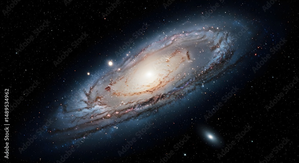 Naklejka premium Stunning Photoreal Image of Galaxy in Space with High Detail Quality