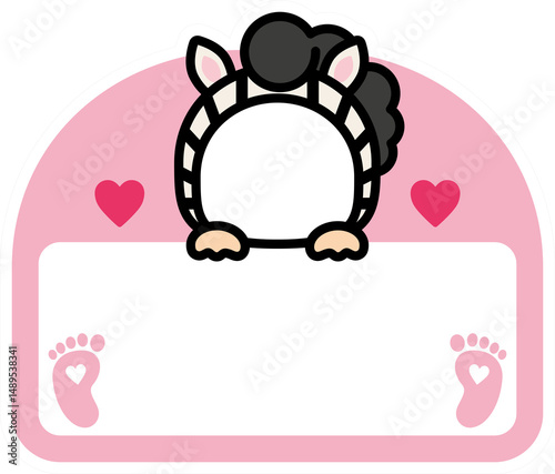 Cute Zebra Costume Name Tag Template for Baby Showers or Kids Events