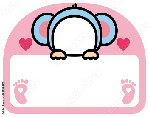 Cute Elephant Costume Name Tag Template for Baby Showers or Kids Events