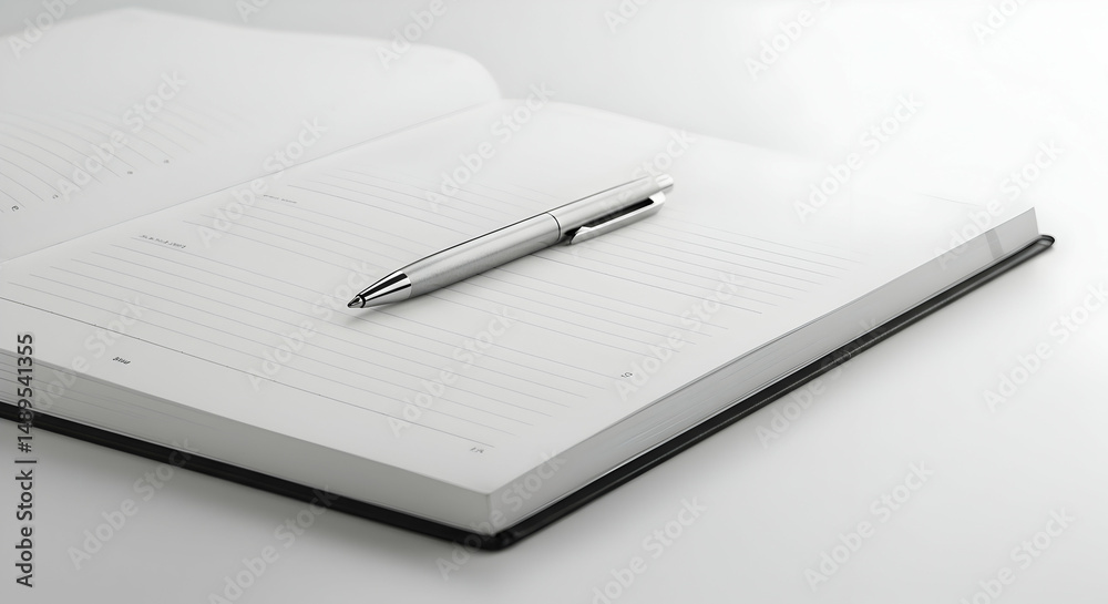 Blank notebook with pen Blank notebook with pen