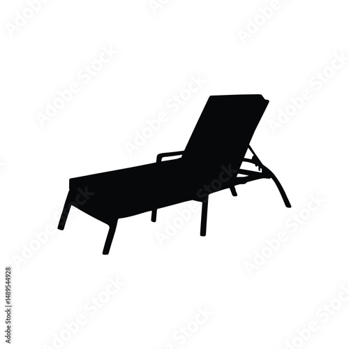 Lounger Chair Silhouette Simple Vector Design