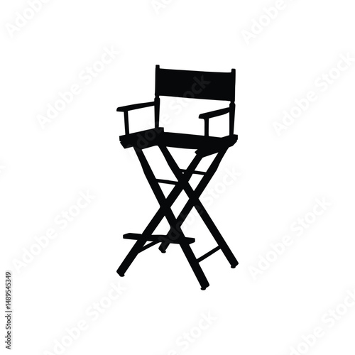 Movie Director Chair Silhouette Vector Illustration