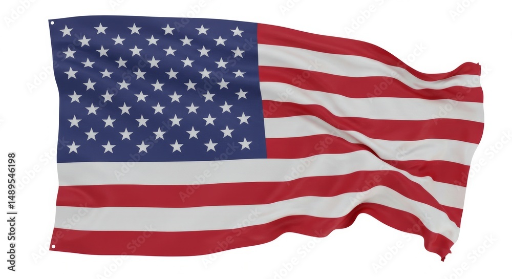 Fototapeta premium Waving United States flag symbolizes freedom, patriotism and national identity