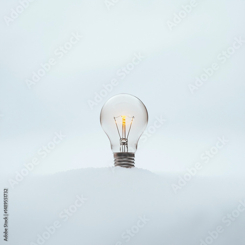 light bulb on blue background