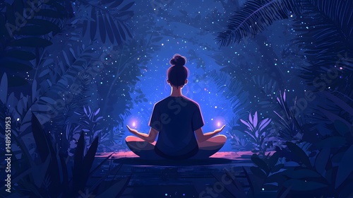Flat UI app page showing Final Step: Reflect with animated meditation icon, vector