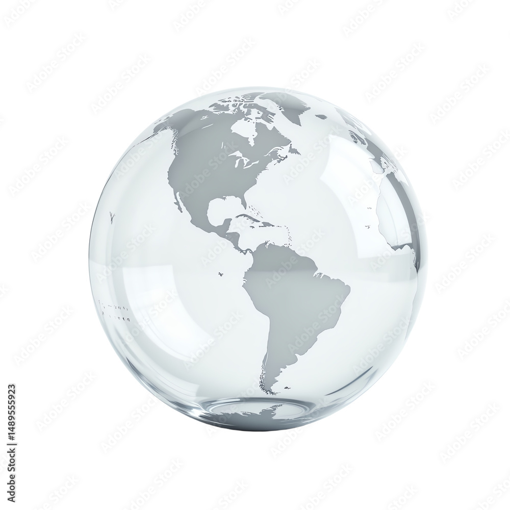 Fototapeta premium 3D globe representing North America view.