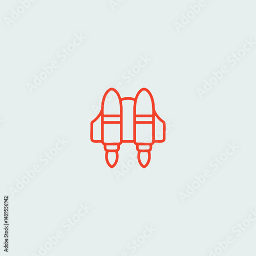 Jetpack icon logo flat vector design