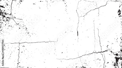 Black cracked overlay for artistic visuals. Urban grunge texture for clean compositions. Dust details isolated on white background base.