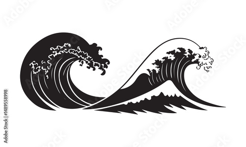 vector illustration of sea water wave