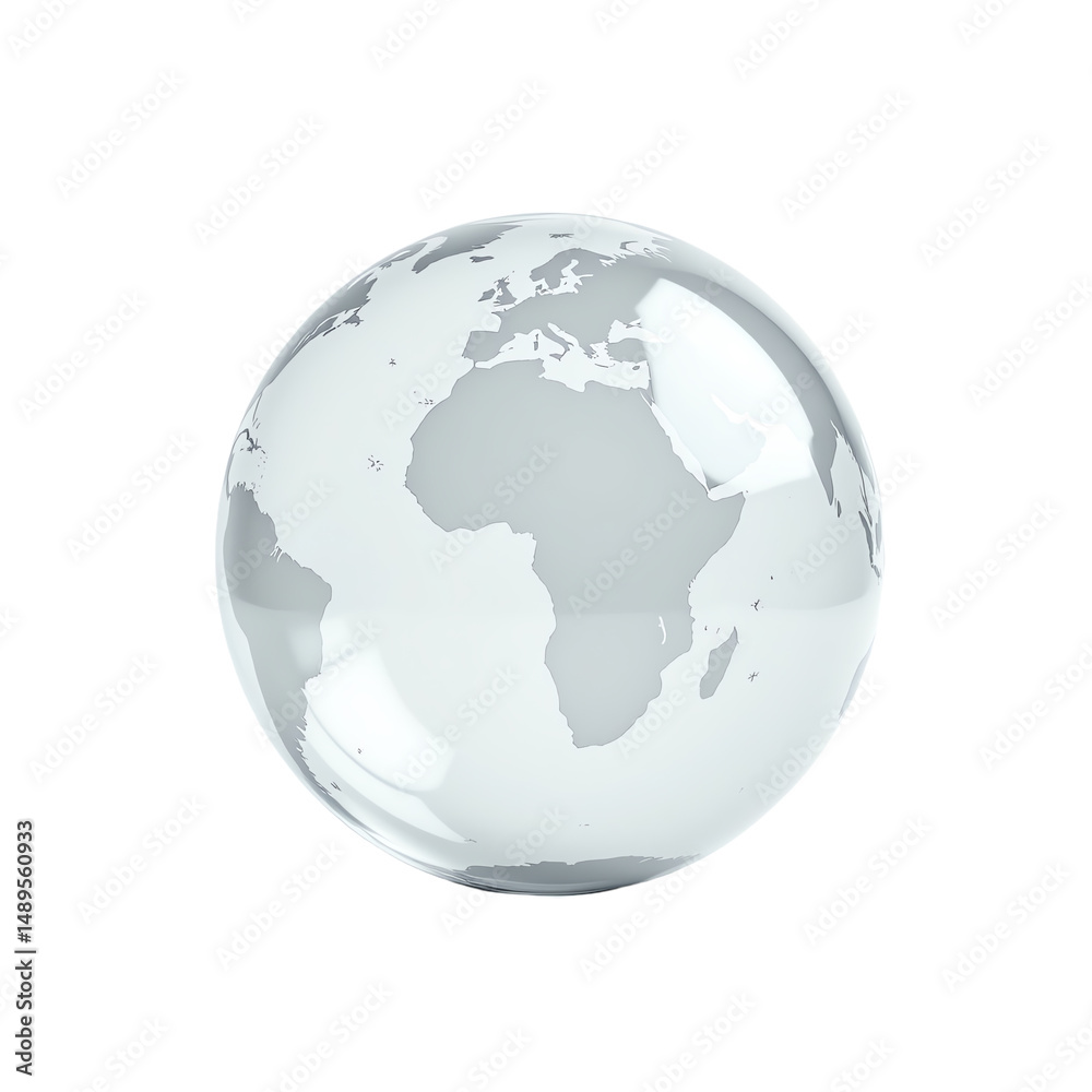 Transparent globe showcasing world map features. Transparent globe showcasing world map features.