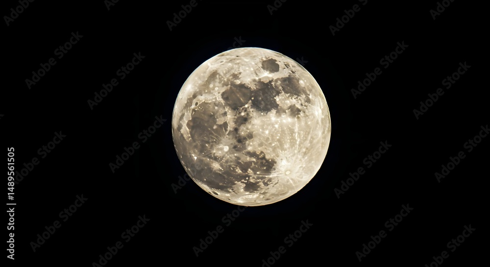 Obraz premium Stunning Full Moon Illuminates the Night Sky in High Resolution