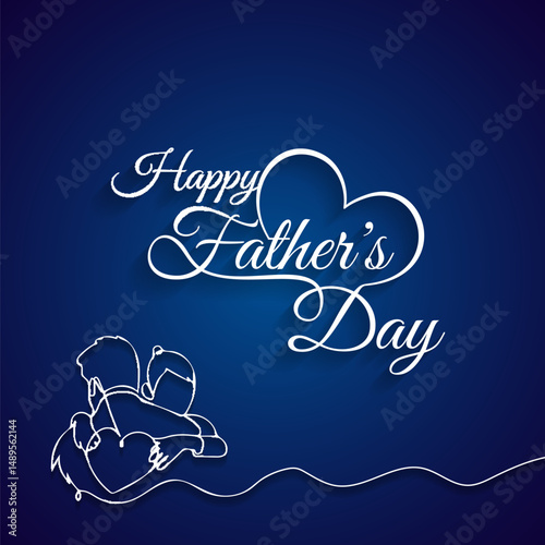 Happy Father's Day Message, Greeting, Wishes,Quote,Hand Lettering Calligraphy,Hand Drawn Typography English Text Vector Art Illustration Background Design
