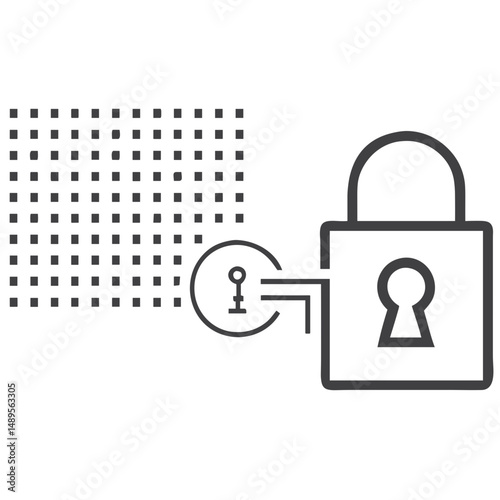 Data Protection Lock Icon for Privacy Policy Pages, Information Security Services, and Digital Safety Educational Materials