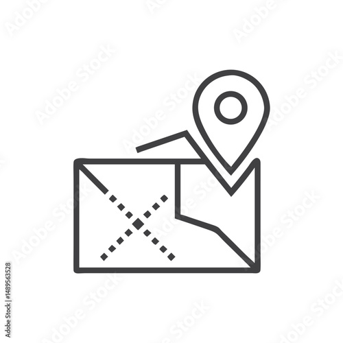 GPS Map Icon for Navigation Apps, Travel Websites, and Location-Based Services - Ideal for Mapping Platforms, Route Planning Tools, and Delivery Tracking Systems