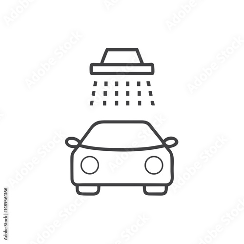 Car Wash Service Icon for Automotive Maintenance Apps, Vehicle Care Websites, and Service Station Promotions