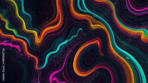 Liquid Abstract Pattern Neon Light Graphics Color